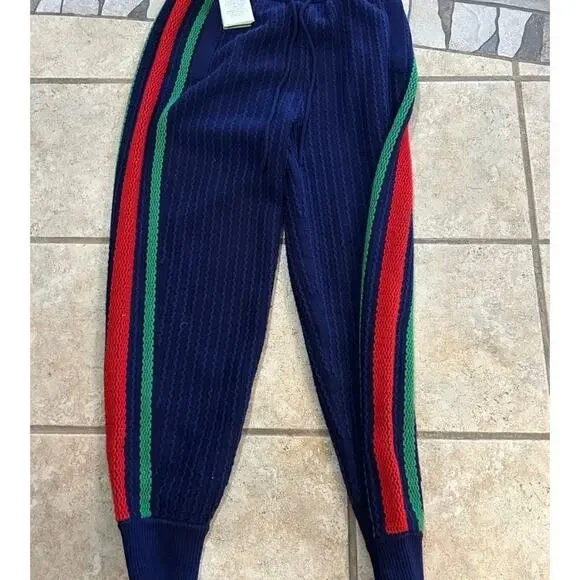 Men's Gucci web stripe 100% wool track pants size large made in Italy - Picture 4 of 10